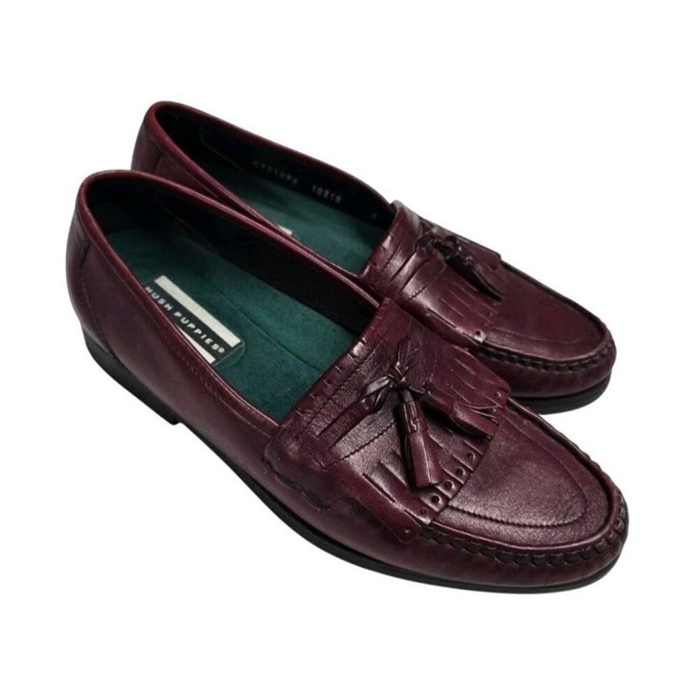 Hush Puppies Vtg Burgundy Leather Kiltie Tassel Loafers Men’s Size 7 Dress Shoe